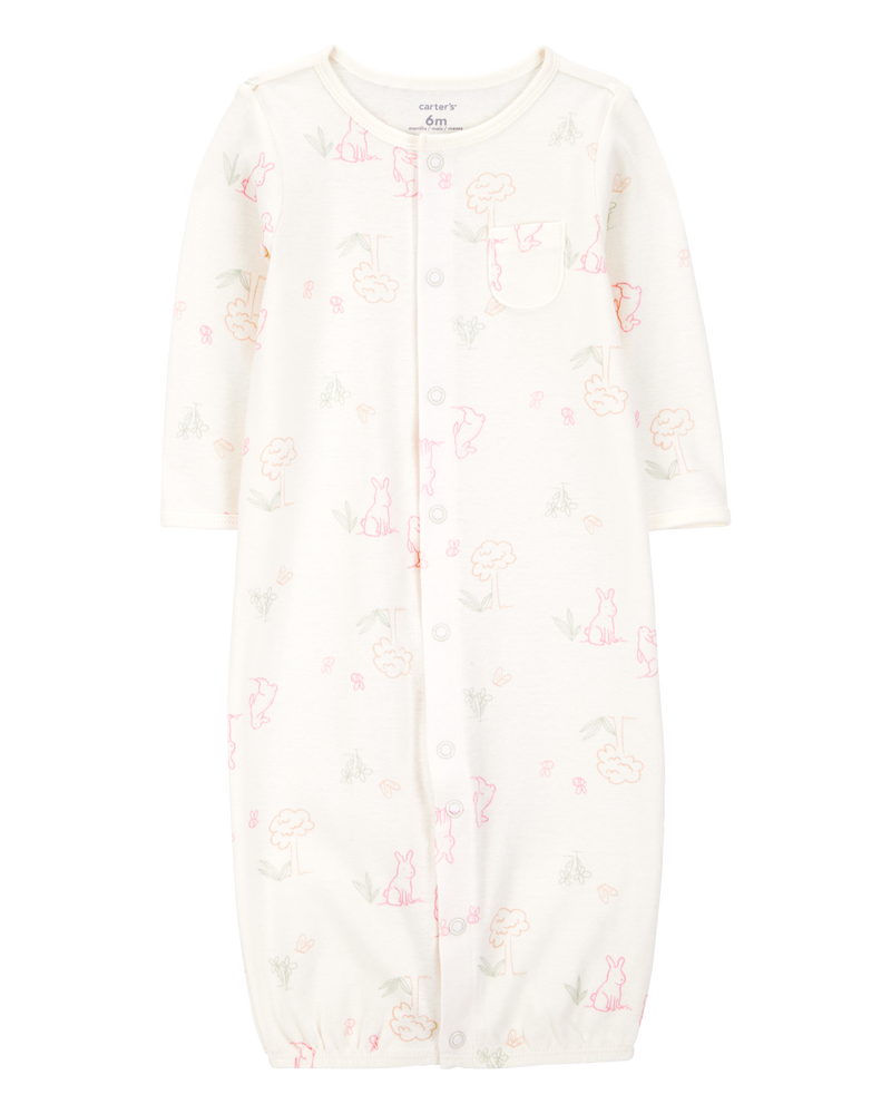 Bébé Ensemble 3 pièces robe de nuit convertible à lapin et bonnet, image 2 sur 4 diapositives