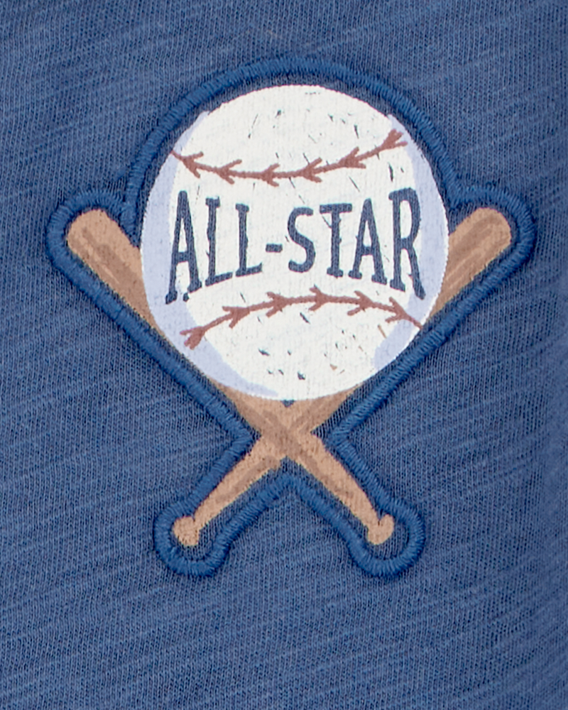 Toddler All-Star Baseball Button-Down Vintage Tee, image 2 of 3 slides