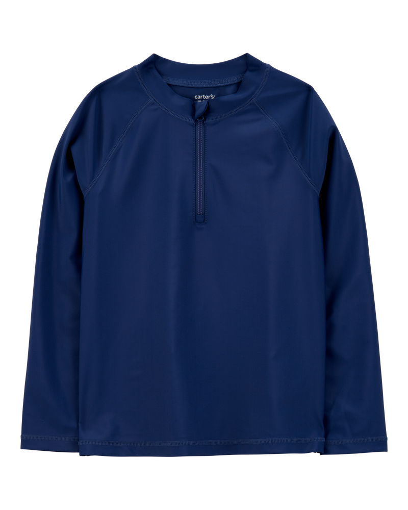 Boys Long Sleeve Half-Zip Rashguard - Navy | Carter's Oshkosh Canada