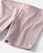 Toddler Girl 2-Pack Organic Cotton Ribbed Pedal Shorts, image 3 of 6 slides
