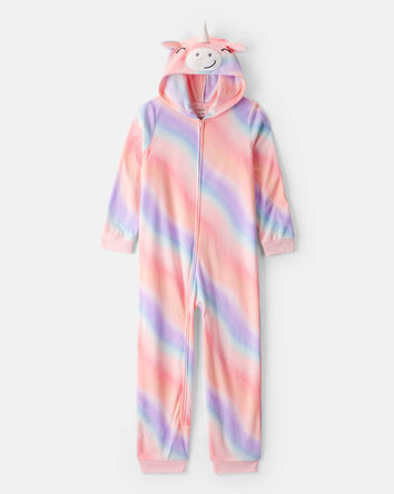 Filles - Pyjama une pièce à manches longues zippé à coupe ample avec motif licorne ombragé, 