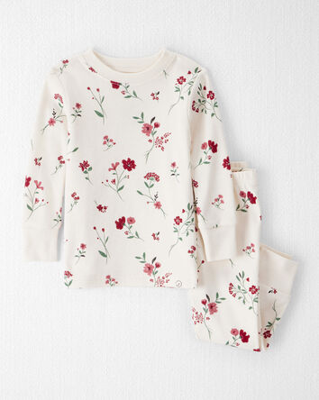 B&eacute;b&eacute; fille - Pyjama 2 pi&egrave;ces en coton biologique &agrave; motif Vallon de rosiers sauvages, 