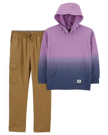 Kid 2-Piece French Terry Hoodie and Cargo Joggers Set, 