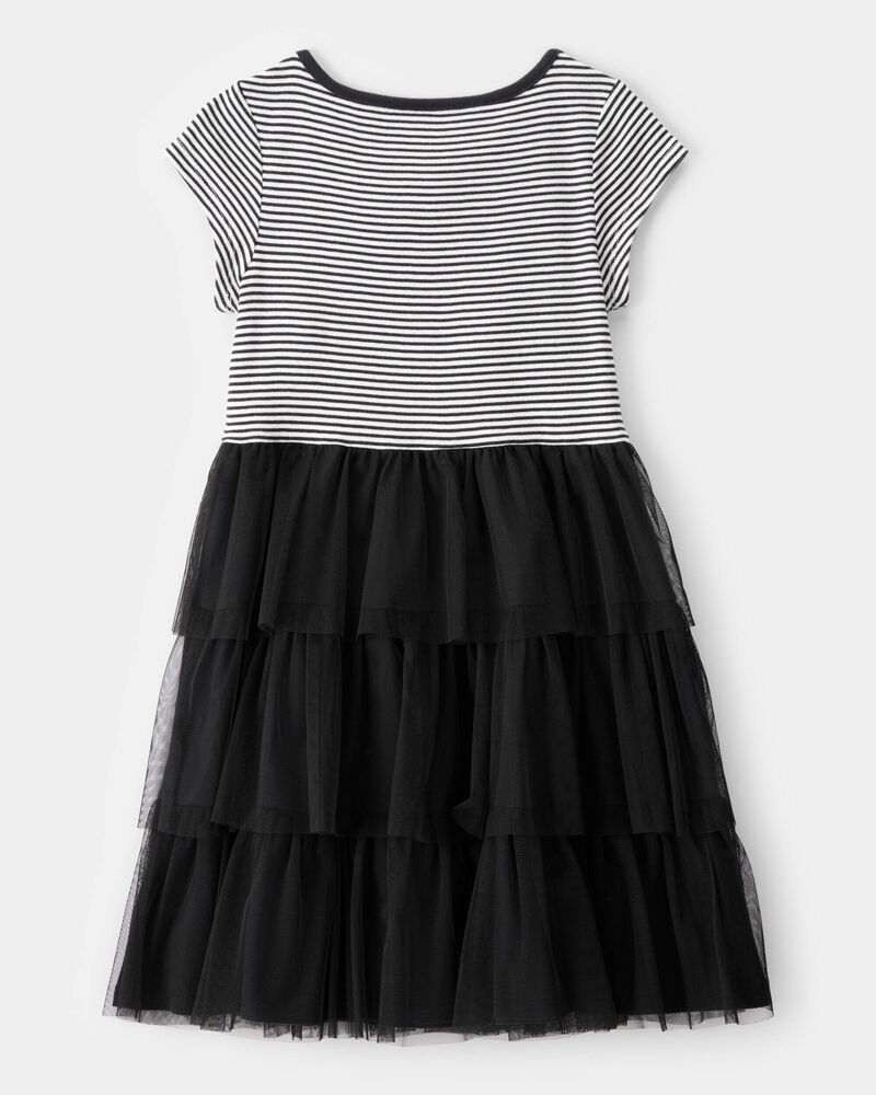 Kid Halloween Striped Tiered Tulle Dress, image 2 of 4 slides
