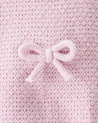 Baby Girl 2-Piece Organic Cotton Bow Knit Sweater & Pant Set, image 3 of 3 slides