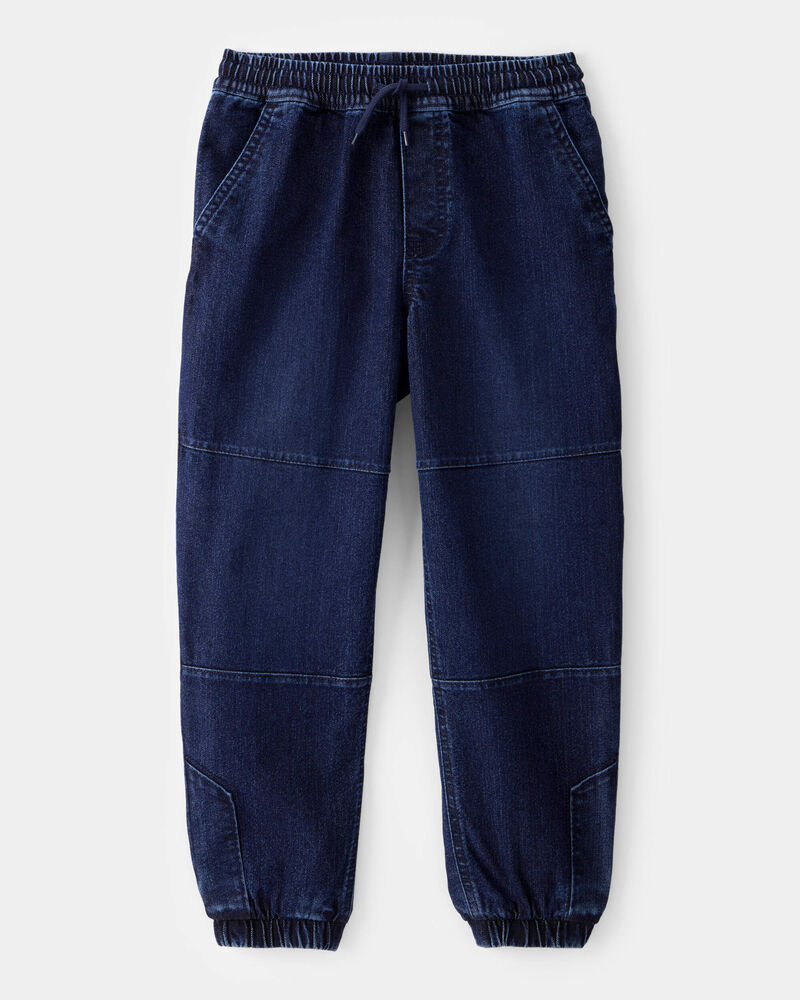 Kid Tapered Iconic Denim Joggers - Indigo Wash, image 1 of 4 slides