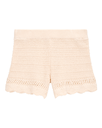 Toddler Crotchet Knit Shorts - Ivory, 