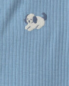 B&eacute;b&eacute; gar&ccedil;on - Grenouill&egrave;re en coton &agrave; boutons-pression et motif de chien &ndash; Bleu, image 2 sur 3 diapositives