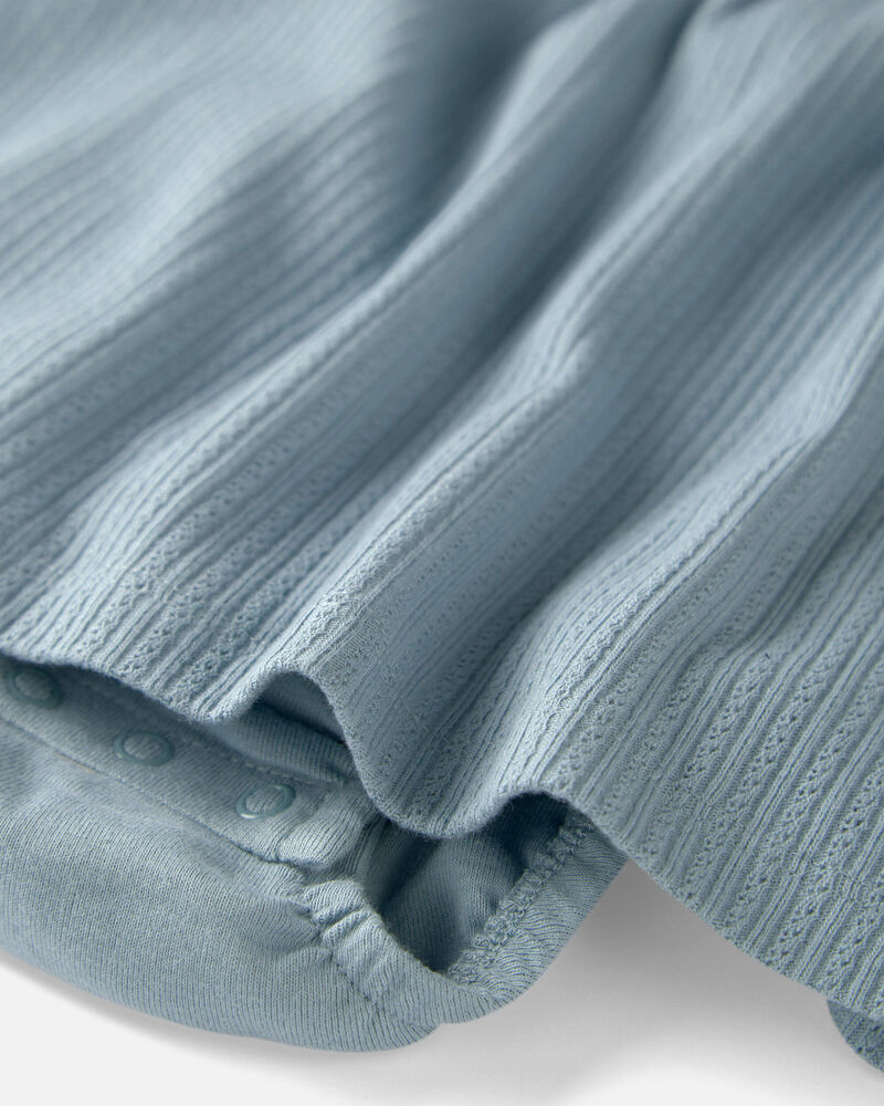 Baby Girl Pointelle Bodysuit Dress Made with Organic Cotton, image 2 of 4 slides