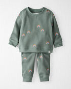 Baby 2-Piece Organic Cotton Waffle Knit Top & Pant Set, image 1 of 6 slides