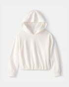 Girls French Terry Hoodie - Ivory, image 1 of 3 slides