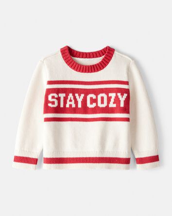 Baby Stay Cozy Sweater - Red/White, 