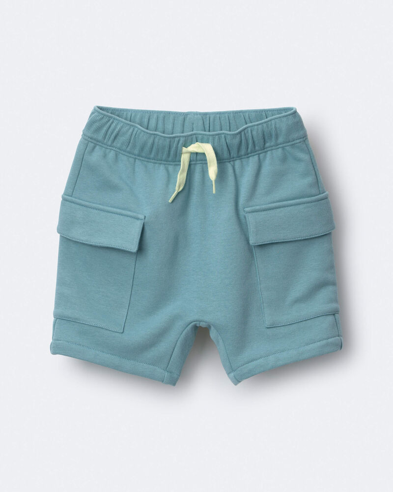 Toddler Boy French Terry Cargo Shorts - Teal, image 2 of 6 slides