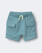 Toddler Boy French Terry Cargo Shorts - Teal, image 2 of 6 slides