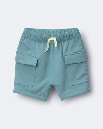 Toddler Boy French Terry Cargo Shorts - Teal, 