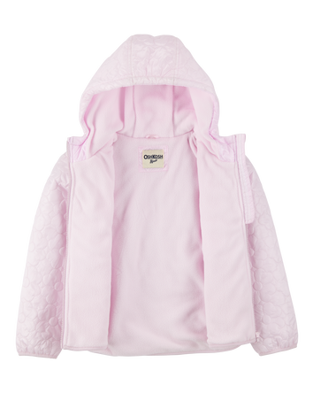 Filles - Blouson matelassé poids moyen à fleurs - Rose, 
