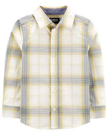 Plaid Button-Front Shirt, 