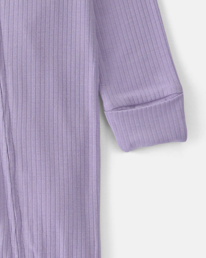 Baby Girl 2-Way Zip PurelySoft Sleeper - Purple, image 3 of 8 slides