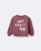 Toddler Hey, Let's Play Dolman-Sleeve Sweatshirt - Burgundy, image 6 of 7 slides