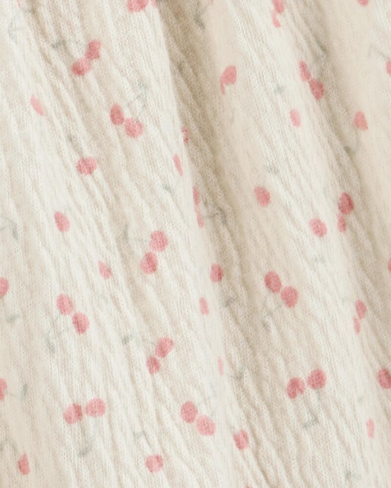 Kid Cherry Print Skort - Ivory, image 3 of 4 slides