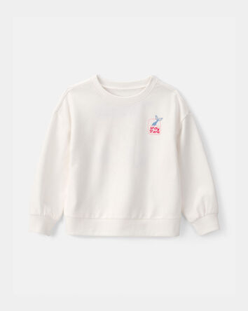 Toddler Girl Mermaid French Terry Pullover Sweatshirt - Ivory, 