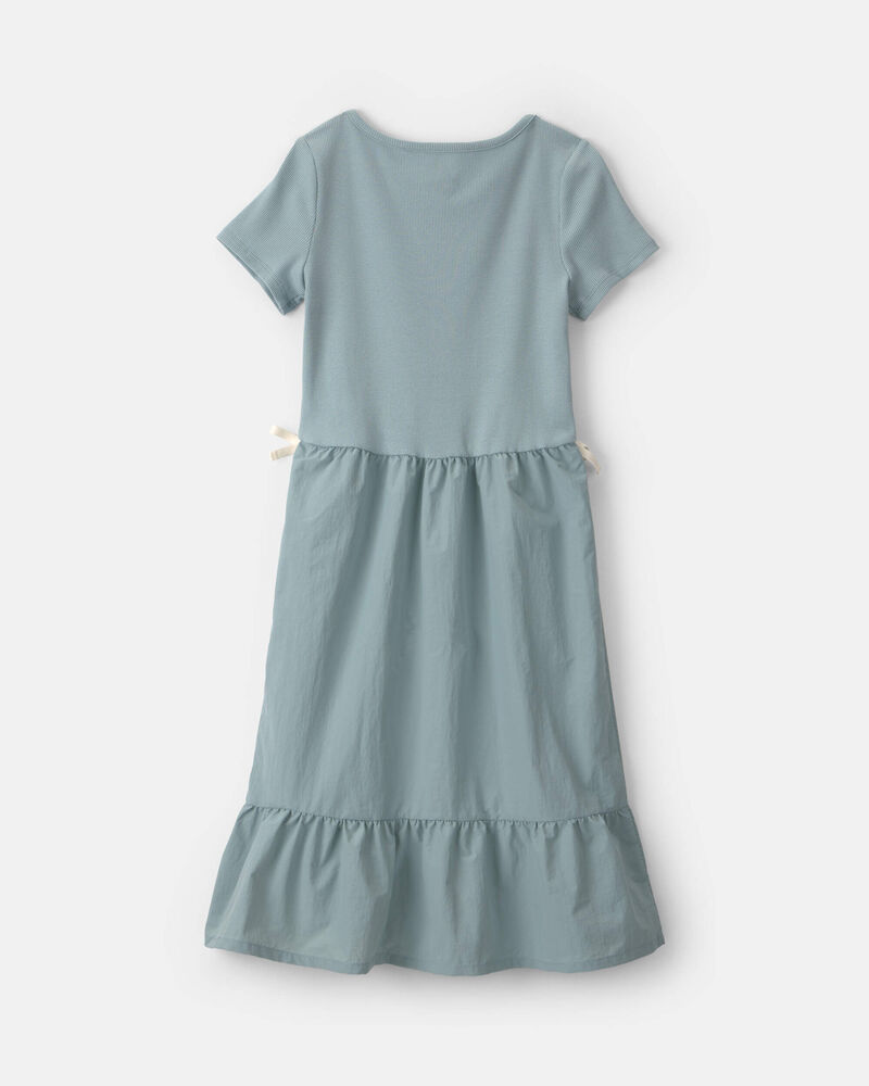 Filles - Robe mi-longue &agrave; n&oelig;ud - Bleu, image 5 sur 6 diapositives