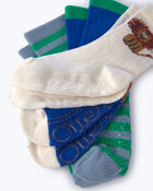 Tout-petit gar&ccedil;on - Emballage 3 paires de chaussettes mi-mollet &agrave; motif lion et rayures, image 3 sur 3 diapositives