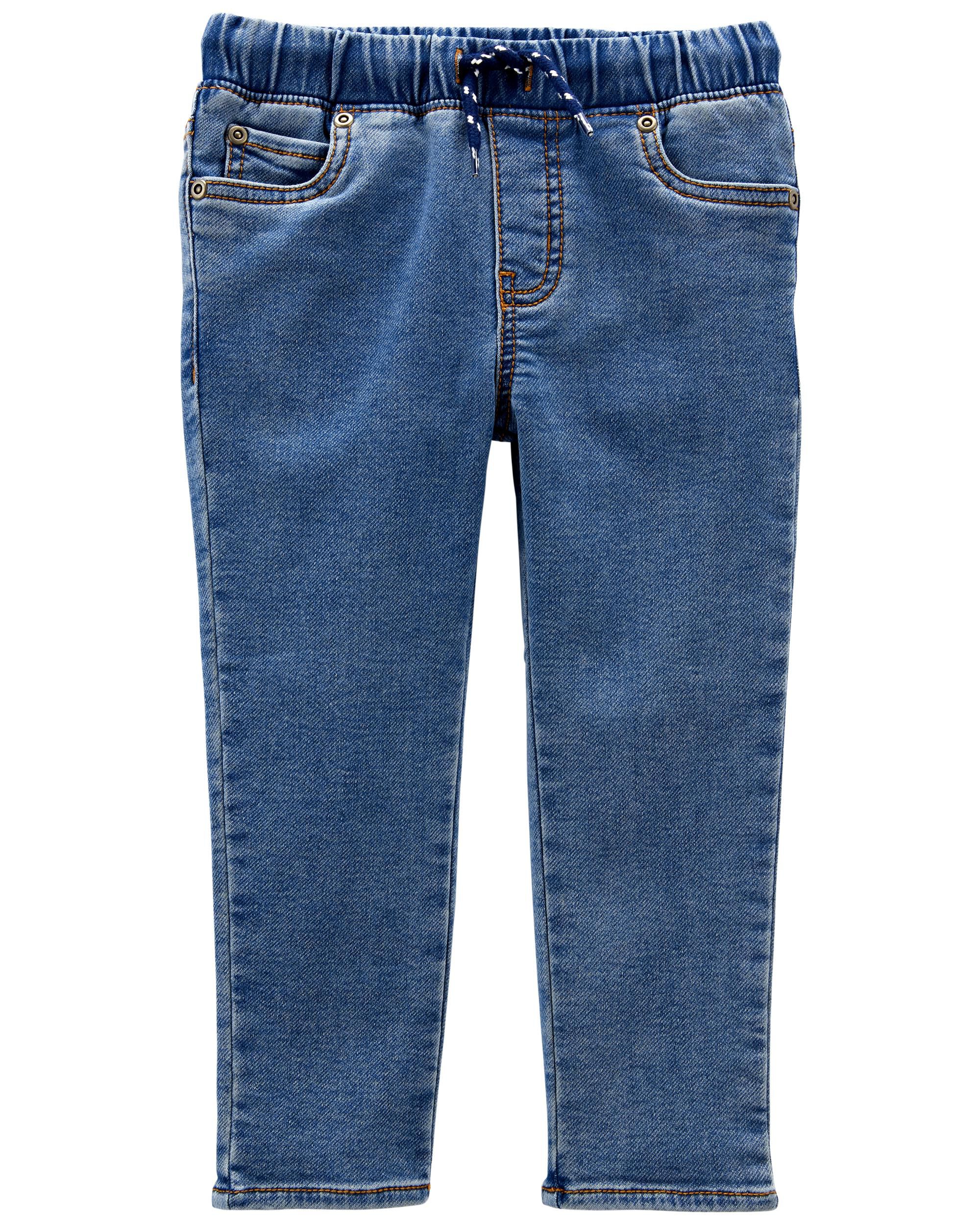 Blue Pull On Faux Denim Pants carters