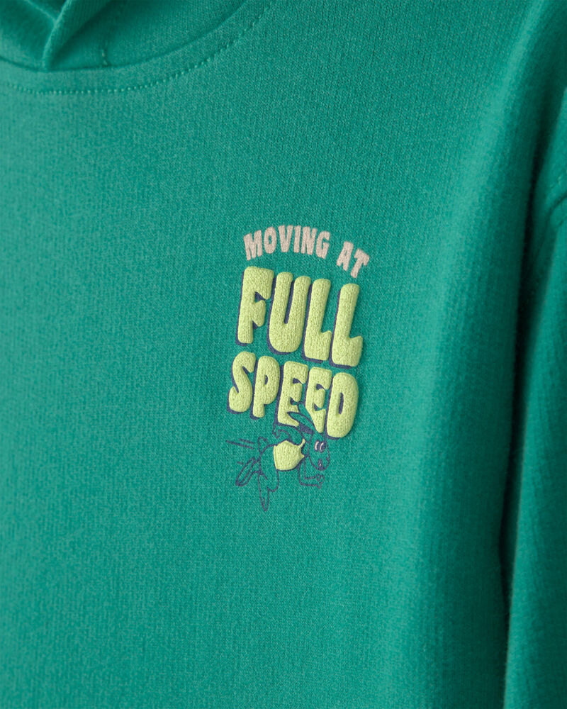 Toddler Boy 'Full Speed' French Terry Hoodie - Green, image 2 of 5 slides