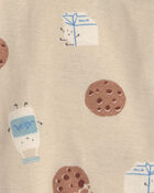 B&eacute;b&eacute; gar&ccedil;on - Ensemble 3 pi&egrave;ces cache-couches manches longues et pantalon &agrave; motif lait et biscuits &ndash; Bleu/Cr&egrave;me, image 3 sur 5 diapositives