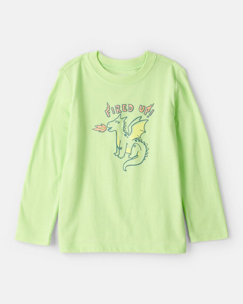 Toddler Boy Dragon Long-Sleeve Graphic Tee - Green, image 1 of 3 slides