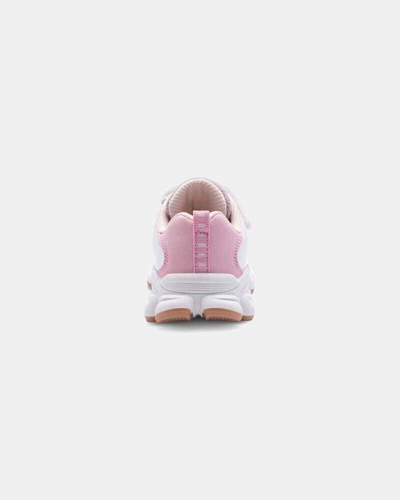 Toddler Girl Athletic Shoe - White/Pink, image 3 of 6 slides