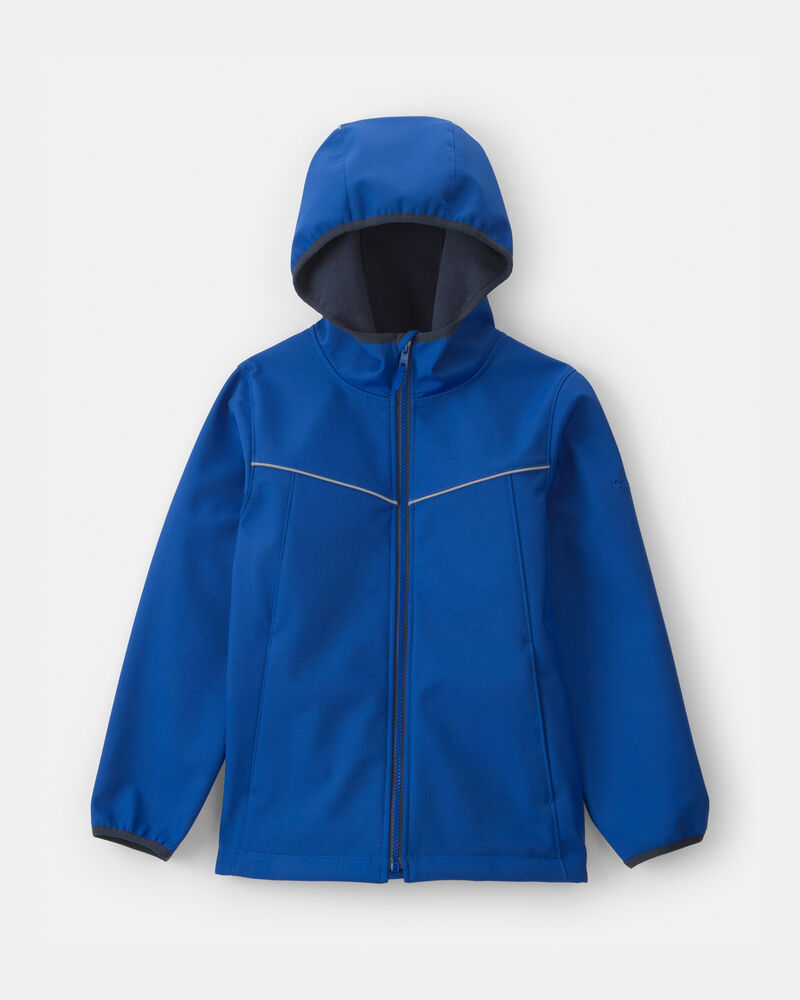 Boys Water-Activated Rain Jacket- Blue , image 1 of 4 slides