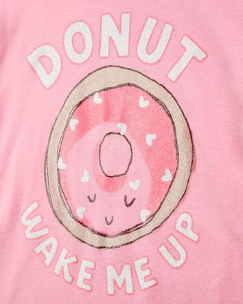 Kid 4-Piece Donut Wake Me Up 100% Snug Fit Cotton Pyjamas, 