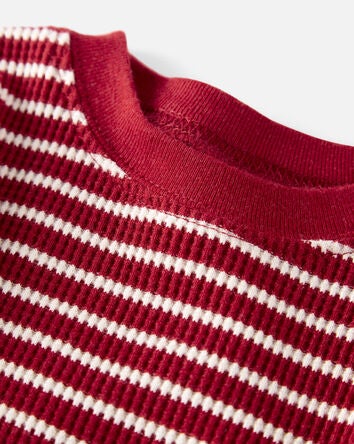 Baby Waffle Knit Pyjamas Set Made with Organic Cotton in Stripes, 