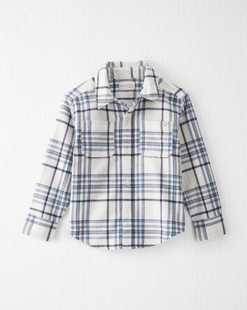 Organic Cotton Cozy Flannel Button-Front Shirt
, 