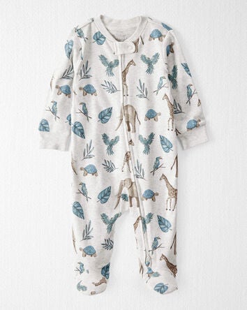 Baby Organic Cotton Safari-Print Sleeper, 