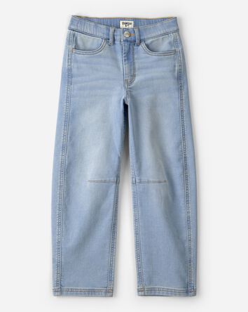 Girls Denim Barrel Jeans - Light Wash, 