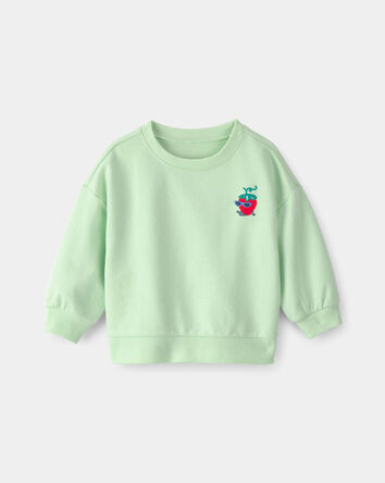 B&eacute;b&eacute; fille - Chandail en jersey bouclette, fraise - Vert , 