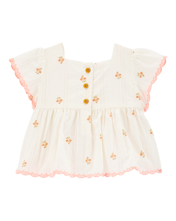 Baby Flutter Sleeves Seersucker Top, 