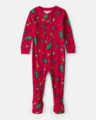 Baby Dr. Seuss&trade; The Grinch Print 100% Cotton Long-Sleeve Snug Fit 1-Piece pyjamas - Red, image 1 of 4 slides