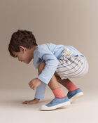 Tout-petit gar&ccedil;on - Short extensible &agrave; rayures - Gris, image 5 sur 7 diapositives