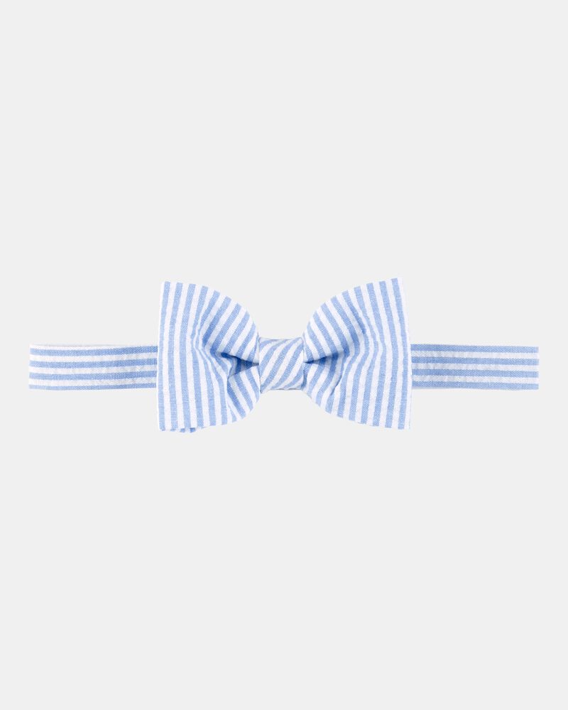 Boys Seersucker Bow Tie - Blue, image 1 of 2 slides