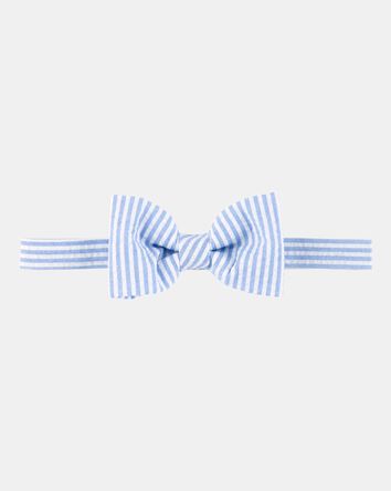 Boys Seersucker Bow Tie - Blue, 