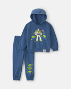 Toddler Boy 2-Piece Buzz Lightyear Long-Sleeve Hoodie & Pant Set - Blue, image 1 of 3 slides