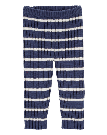 Bébé Pantalon en tricot avec chandail côtelé rayé, 