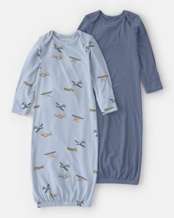 B&eacute;b&eacute; gar&ccedil;on - Emballage 2 gigoteuses PurelySoft, avion - Bleu, 