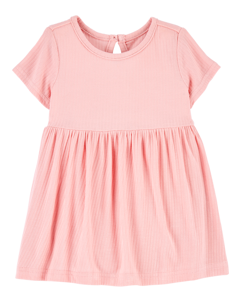 Bébé fille - Robe cache-couche de couleur unie - Rose, image 1 sur 7 diapositives