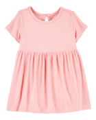 Bébé fille - Robe cache-couche de couleur unie - Rose, image 1 sur 7 diapositives