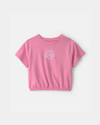 Girls Shell French Terry Top - Pink, image 1 of 4 slides